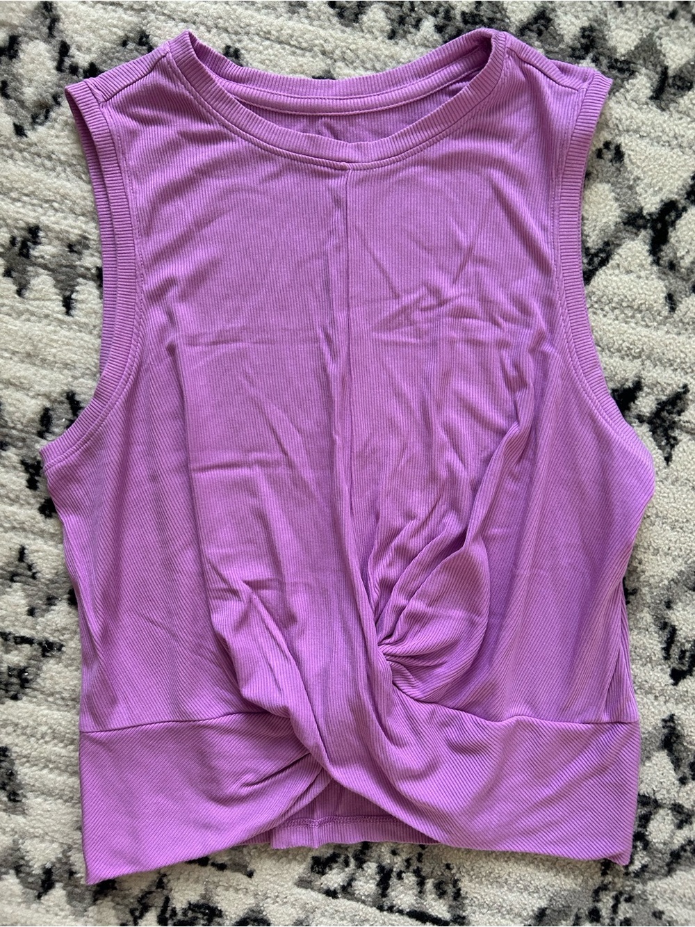 all in motion Lavender Twist-Front Ribbed Tank